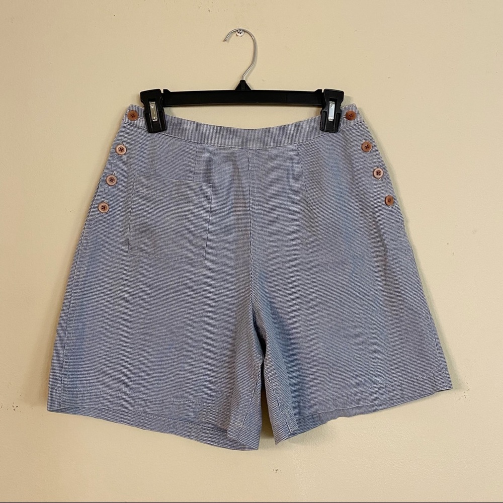 Houndstooth pattern high waisted shorts